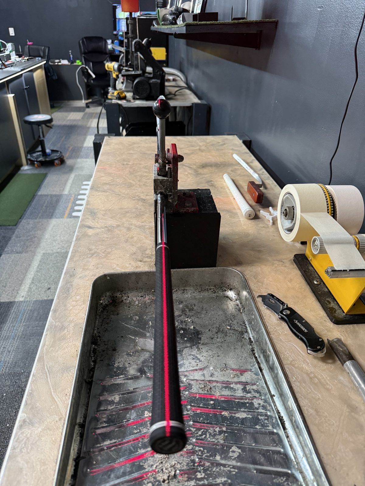 Laser-aligned grip installation