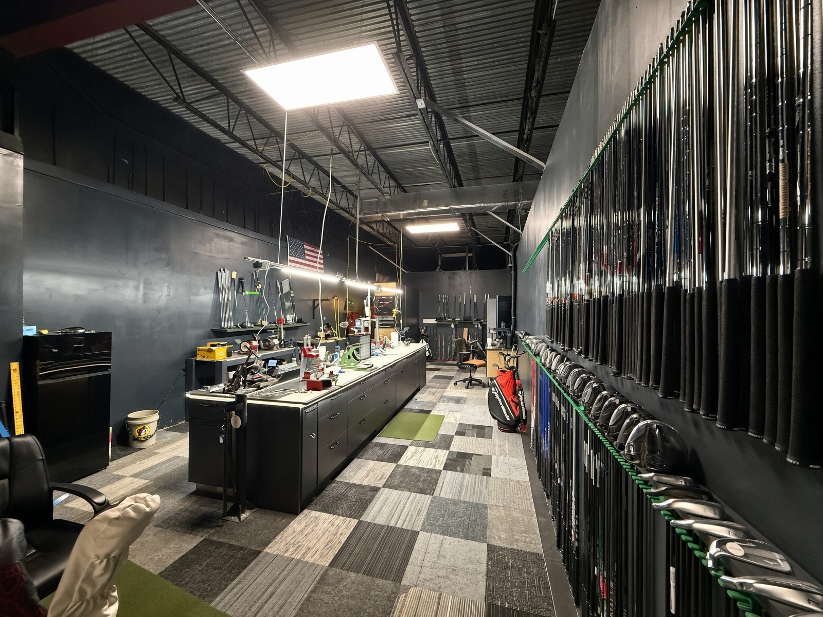 Shaft and head wall in the 247 fitting shop